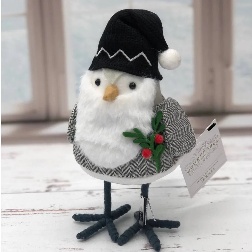 Target Wondershop Iskall Christmas Bird Winter Beard Holly Black Fabric Hat 2022